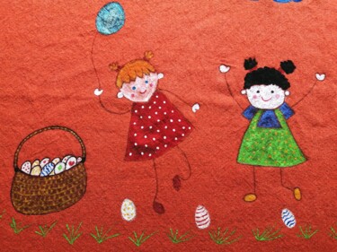 Peinture intitulée "Nappe de Pâques dét…" par Laure Barlet, Œuvre d'art originale, Acrylique