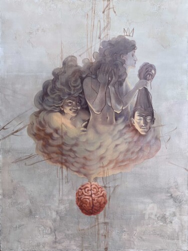 绘画 标题为“Pluralis” 由Lana Okoneshnikova, 原创艺术品, 油 安装在木质担架架上
