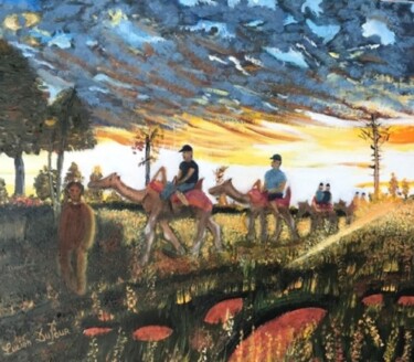 Peinture intitulée "J29. Ballade à dos…" par Lucien Dufour, Œuvre d'art originale, Huile