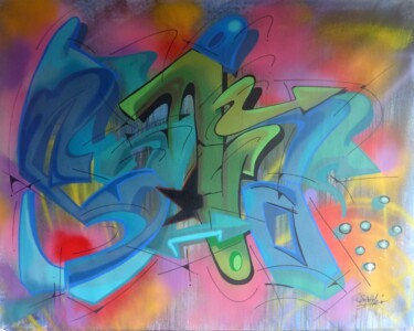 Peinture intitulée "Sana n° 2212" par Saname, Œuvre d'art originale, Bombe aérosol
