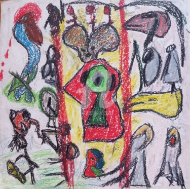 Disegno intitolato "O Reino Das Sibilas" da Sónia Marcos, Opera d'arte originale, Pastello