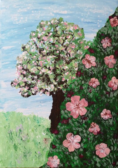 Painting titled "No 59" by Carola Mantzsch (Carma), Original Artwork, Acrylic Mounted on Wood Stretcher frame