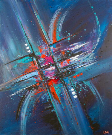 Peinture intitulée "Le plongeon" par Helena Monniello, Œuvre d'art originale, Acrylique Monté sur Châssis en bois