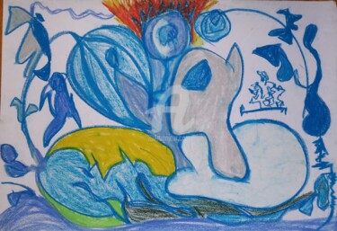 Disegno intitolato "The Sea´s Pi(n)g-P(…" da Sónia Marcos, Opera d'arte originale, Pastello