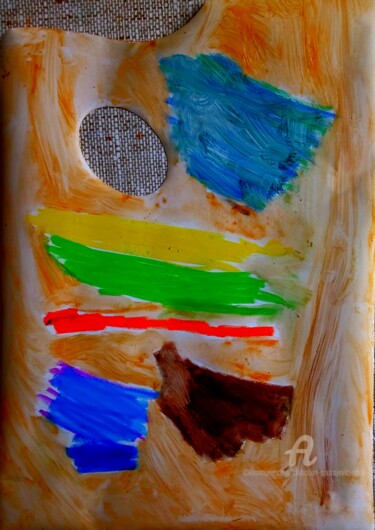 Mon quarantroisieme virt. EXPO "IL me restee le couleur sur Painting titled "Mon quarantroisieme…" by Slobodan Spasojevic (Spaki), Original Artwork, Pastel