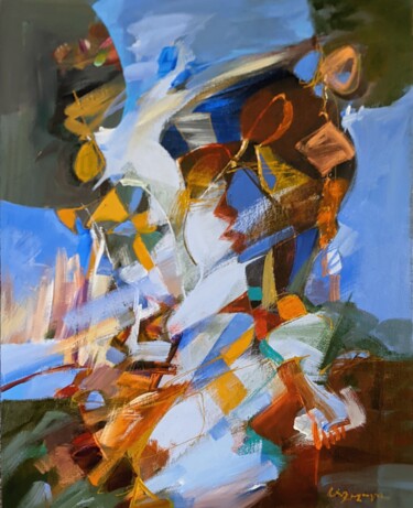 Peinture intitulée "Composition 8 Fragm…" par Armen Ghazayran (Nem), Œuvre d'art originale, Acrylique Monté sur Carton