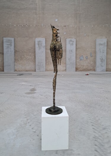 Scultura intitolato "Woman Mosaic back" da Brano Brody, Opera d'arte originale, Metalli
