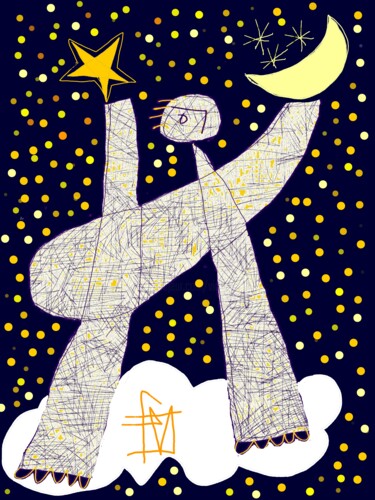 数字艺术 标题为“Mon ami Pierrot” 由Franck Vidal, 原创艺术品, 数字油画