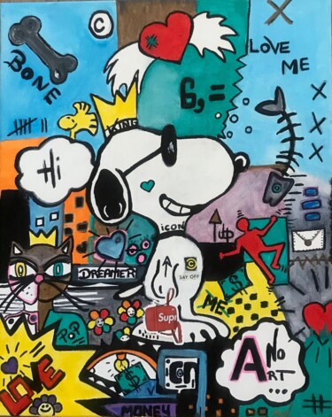 Snoopy s day off 绘画 标题为“Snoopy s day off” 由Nikv, 原创艺术品, 丙烯