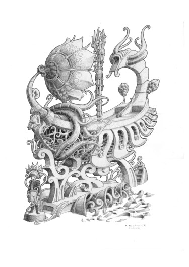 Dibujo titulada ""L'amiral villeneuv…" por Régis Bezannier, Obra de arte original, Tinta