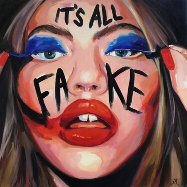 IT IS ALL FAKE - oil painting on canvas, fashion 绘画 标题为“IT IS ALL FAKE - oi…” 由Sasha Robinson, 原创艺术品, 油