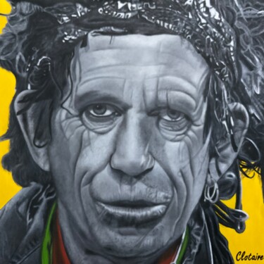 Keith Richards 3 「Keith Richards 3」というタイトルの絵画 Clotaire Charriereによって, オリジナルのアートワーク, オイル