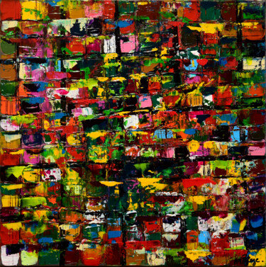 Peinture intitulée "Panneau multicolore" par Anne Marie Palaze, Œuvre d'art originale, Acrylique