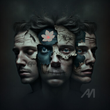 Цифровое искусство под названием "The Henry Three Hea…" - Pulchra Family, Подлинное произведение искусства, Цифровая живопись