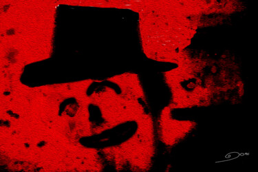 제목이 "LE CLOWN ROUGE"인 디지털 아트 Dominique Cheval로, 원작, 디지털 페인팅