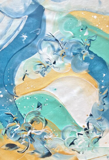 Painting titled "DUNE HARMONY" by Delphine Bernard, Original Artwork, Acrylic Mounted on Wood Stretcher frame