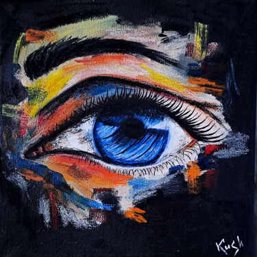 Eye of war Peinture intitulée "Eye of war" par Viktoriia Kush, Œuvre d'art originale, Huile