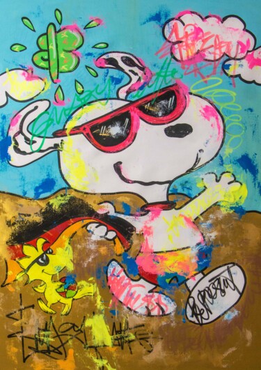 Snoopy and Woodstock in Enjoy Every Day "Snoopy and Woodstoc…" başlıklı Tablo Carlos Pun tarafından, Orijinal sanat, Akrilik Ahşap Sedye çerçevesi üzerine monte edi…