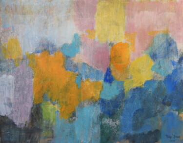 Schilderij getiteld "Orange Mood" door Helge Hensel, Origineel Kunstwerk, Acryl