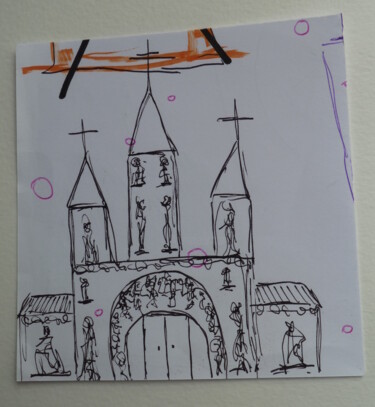 Drawing titled "028" by Jean-Philippe Vergnaud, Original Artwork, Ink