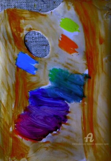 Mon 44.virtuel Expo. "Il me restee sur palette..." 绘画 标题为“Mon 44.virtuel Expo…” 由Slobodan Spasojevic (Spaki), 原创艺术品, 粉彩