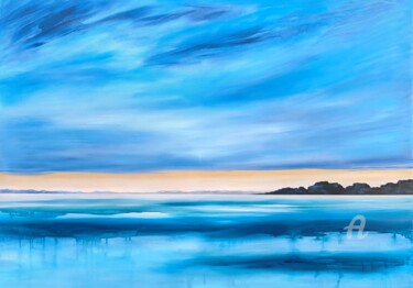 "Tranquility" 제목이 ""Tranquility""인 미술작품 Vera Hoi로, 원작, 아크릴 나무 들것 프레임에 장착됨