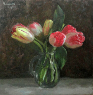 7 Tulips Painting titled "7 Tulips" by Radosveta Zhelyazkova, Original Artwork, Oil