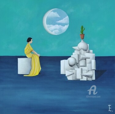 Painting titled "Женская геометрия" by Ekaterina Bespolova, Original Artwork, Acrylic Mounted on Wood Stretcher frame