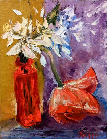 Blütenmelodie Malerei mit dem Titel "Blütenmelodie" von Ellen Frischbutter, Original-Kunstwerk, Öl