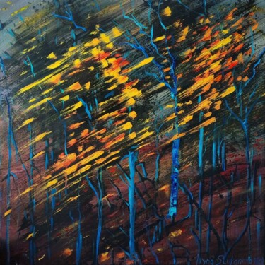 Painting titled "Жовтень 2022" by Iryna Stukanova, Original Artwork, Oil