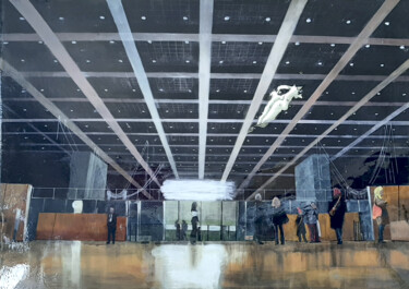 Neue Nationalgalerie interior Peinture intitulée "Neue Nationalgaleri…" par Ana Del Castillo Ibarrola, Œuvre d'art originale, Acrylique