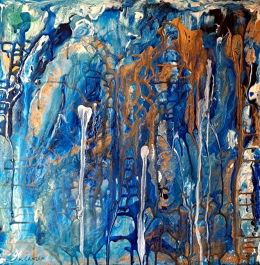 Peinture intitulée "INFLUX" par Maryse Houppilliart, Œuvre d'art originale, Acrylique