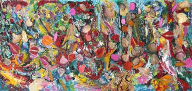 Brises printanières Painting titled "Brises printanières" by Muriel Deumie, Original Artwork, Oil Mounted on Wood Stretcher frame