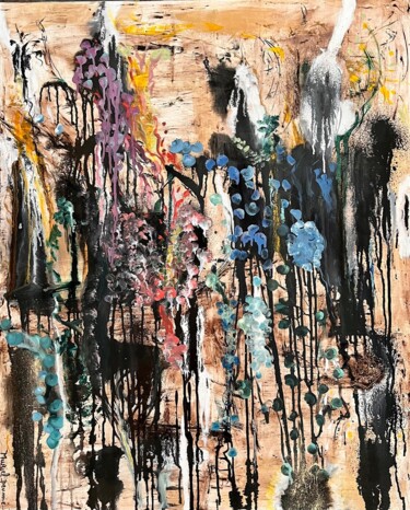 Fleur de laitance Painting titled "Fleur de laitance" by Muriel Deumie, Original Artwork, Acrylic Mounted on Wood Stretcher frame