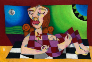 Lectícia e Joaquim II (pastel) 「Lectícia e Joaquim…」というタイトルの絵画 José Roberto Teixeira Leite Juniorによって, オリジナルのアートワーク, パステル