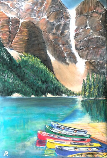 图画 标题为“Lac Louise au Canad…” 由Philippe Allier, 原创艺术品, 粉彩