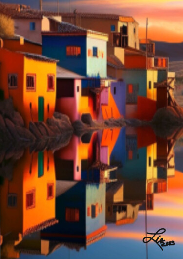 Arts numériques intitulée "Casitas del Rio" par Lia, Œuvre d'art originale, Peinture numérique