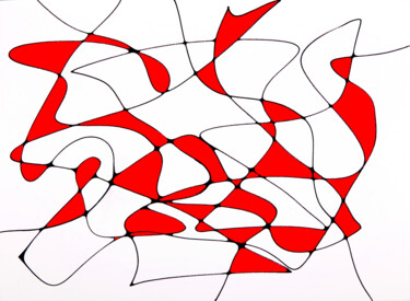 图画 标题为“Linear abstract wit…” 由Leena Amelina, 原创艺术品, 标记