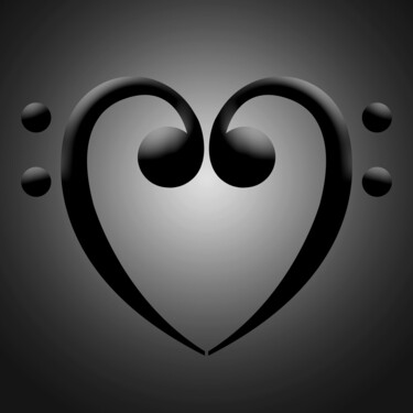 Digital Arts titled "Clef de Fa X Love" by La Galerie De L'Amour, Original Artwork, 3D Modeling