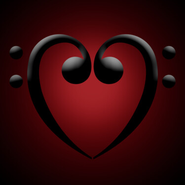 Digital Arts titled "Clef de Fa X Love II" by La Galerie De L'Amour, Original Artwork, 3D Modeling