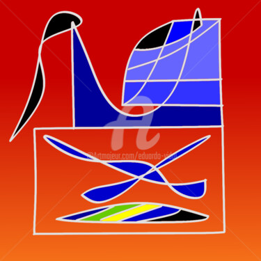 数字艺术 标题为“surfing futuristic…” 由Eduardo Vidal, 原创艺术品, 数字油画