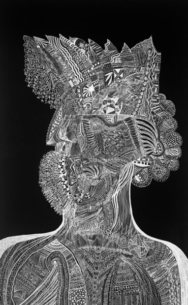 Peinture intitulée "Wise Man" par Elise H, Œuvre d'art originale, Acrylique