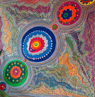 Peinture intitulée "Mandala" par Elise H, Œuvre d'art originale, Acrylique