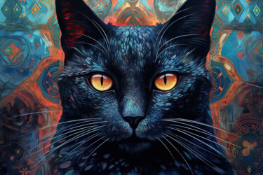 数字艺术 标题为“Cat. “Sacred Animal…” 由Olga Sukhikh (Lolly Shine), 原创艺术品, 数字打印