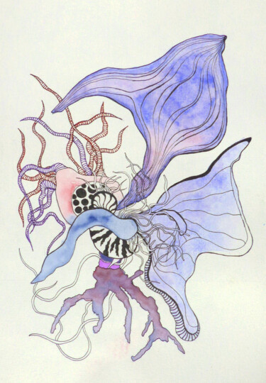 Drawing titled "sans titre 2" by Christophe Gueraut, Original Artwork, Watercolor