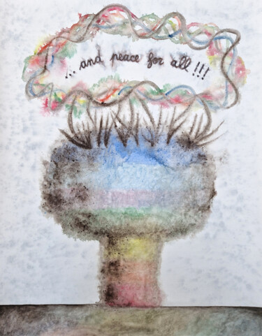 绘画 标题为“AF ... and peace fo…” 由Giulio Gavioli, 原创艺术品, 水彩