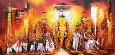 A Peaceful Flame Painting titled "A Peaceful Flame" by Aryawansa Kumarasinghe, Original Artwork, Acrylic Mounted on Wood Stretcher frame