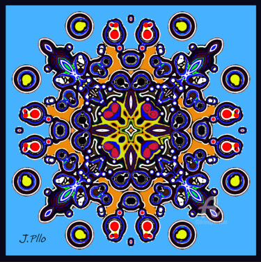 Arte digital titulada "mandala10" por Joseph Pllo, Obra de arte original, Pintura Digital