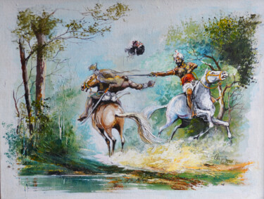Victorious on the Battle Field 绘画 标题为“Victorious on the B…” 由Aryawansa Kumarasinghe, 原创艺术品, 丙烯 安装在木质担架架上