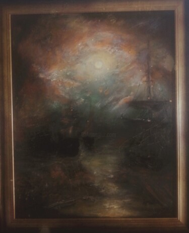 Peinture intitulée "Study of The Night…" par Amazeigh Bouzékri, Œuvre d'art originale, Huile Monté sur Châssis en bois